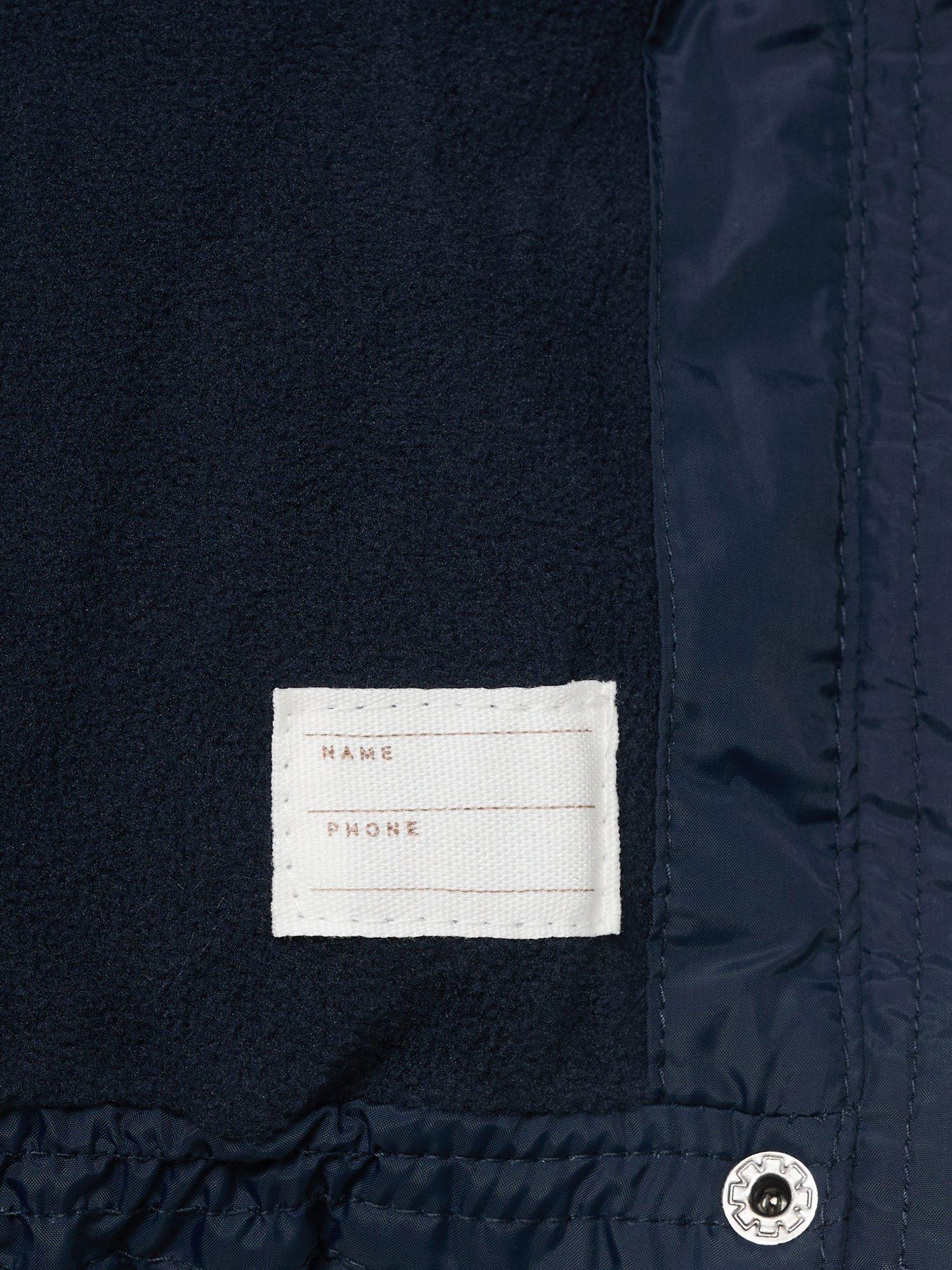 Product image 3 of 4, which shows Mango Kids' Anna Quilted Hooded Coat, Navy, 6 yrs