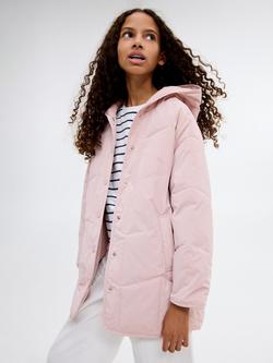 Mango Kids' Bea Quilted Jacket, Pink, Pink