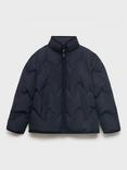 Mango Kids' Calessi Quilted Jacket, Navy
