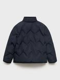 Mango Kids' Calessi Quilted Jacket, Navy