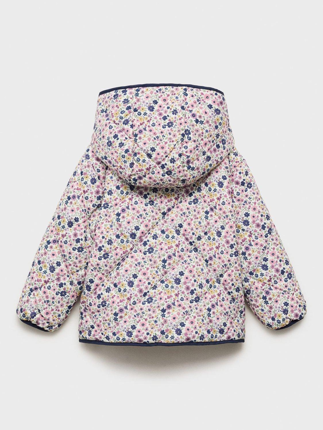 Product image 4 of 7, which shows Mango Kids' Cris Quilted Jacket, Navy, 3-4 years