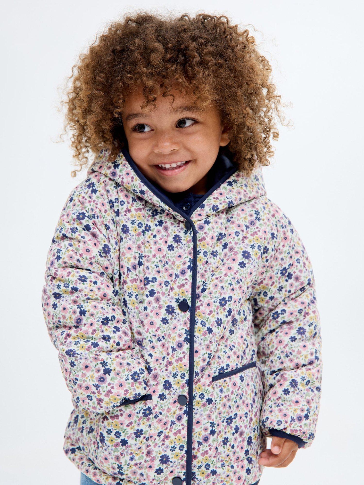 Product image 6 of 7, which shows Mango Kids' Cris Quilted Jacket, Navy, 3-4 years