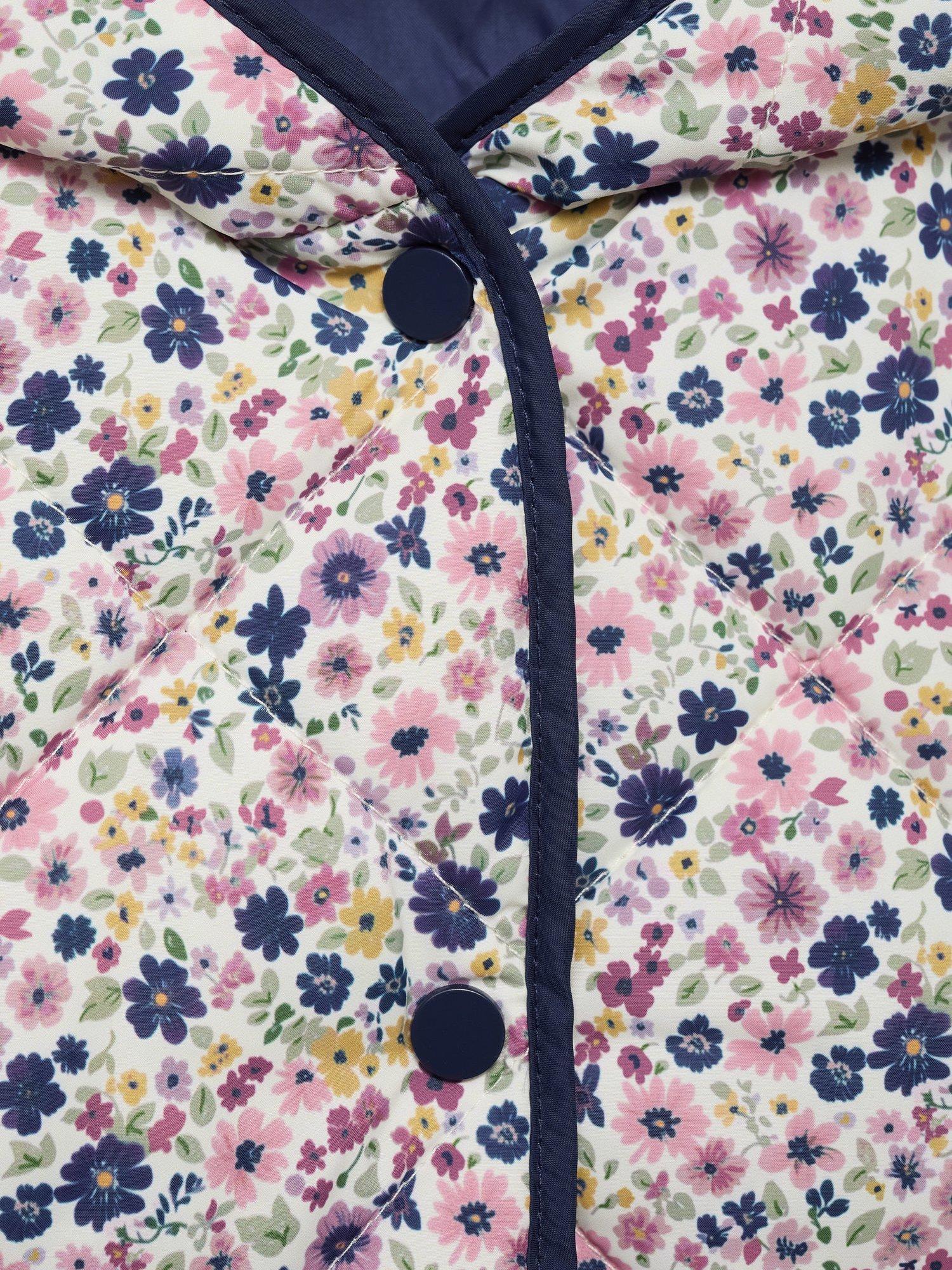 Product image 7 of 7, which shows Mango Kids' Cris Quilted Jacket, Navy, 3-4 years