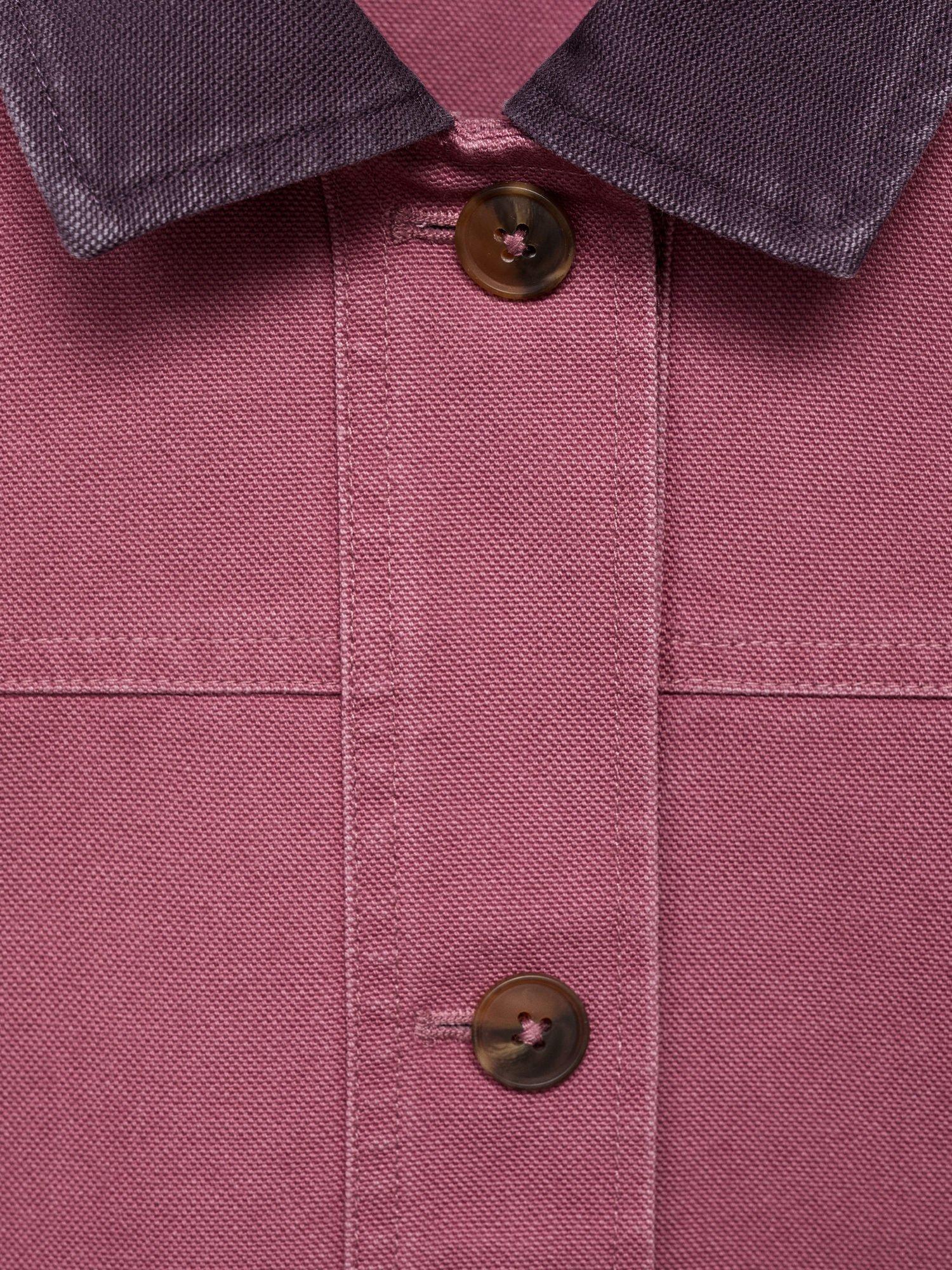 Product image 4 of 4, which shows Mango Kids' Gaby Oversized Denim Jacket, Dark Red, 6 years