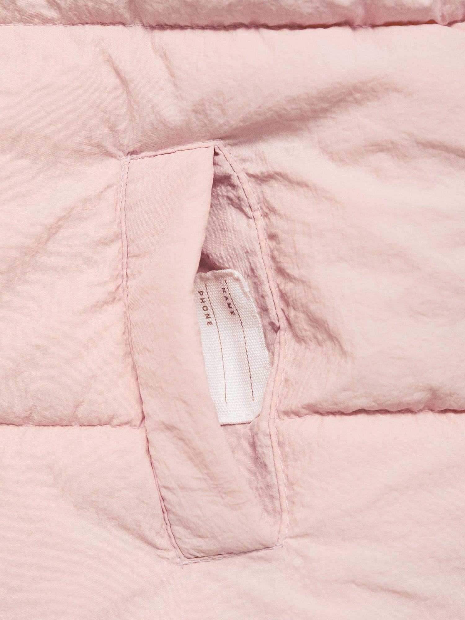 Product image 4 of 5, which shows Mango Lia Kids' Reversible Quilted Gilet, Pink, 3-4 years