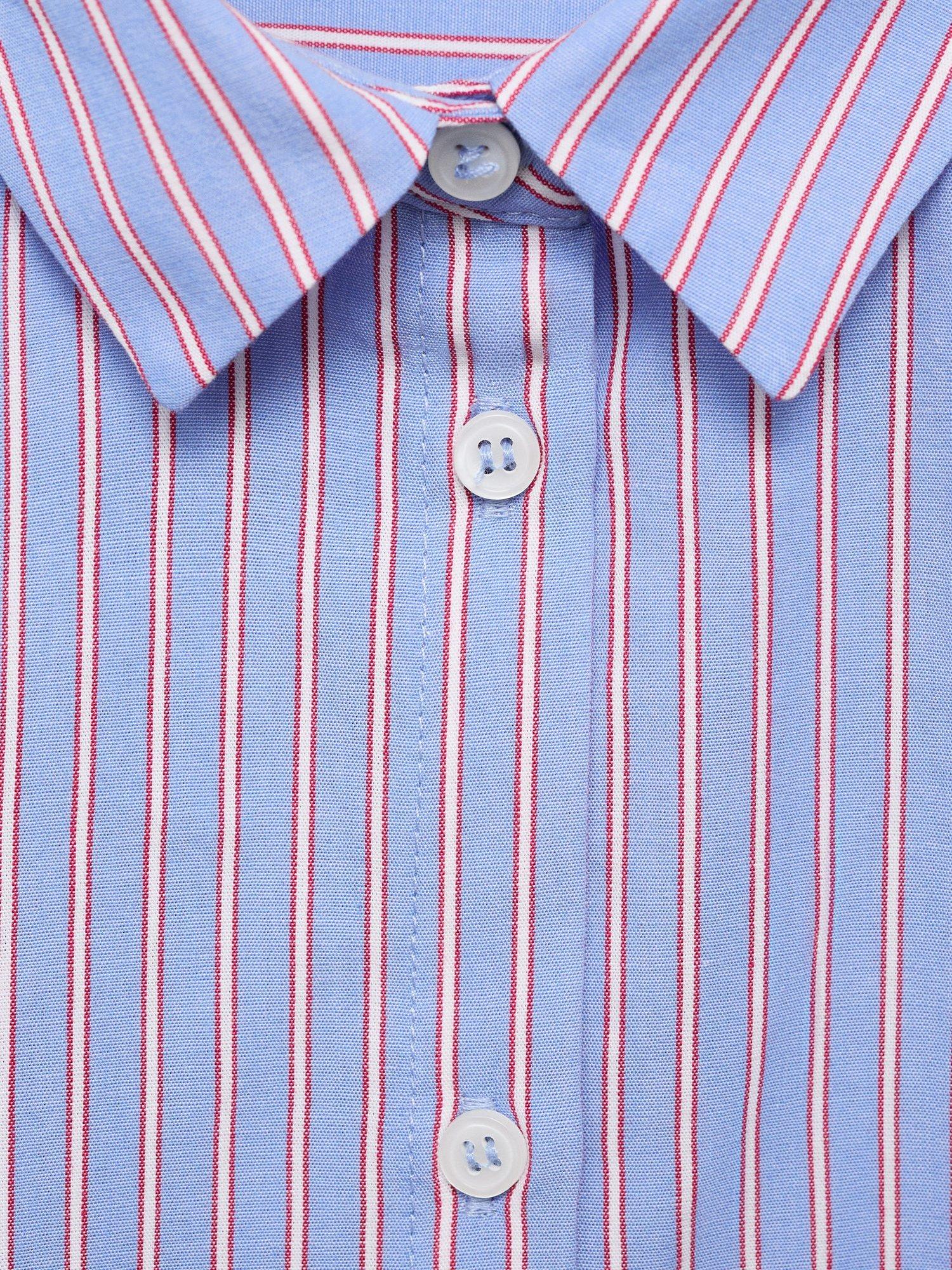 Product image 4 of 4, which shows Mango Kids' Claudia Long Sleeved Striped Shirt, Medium Blue, 10 years