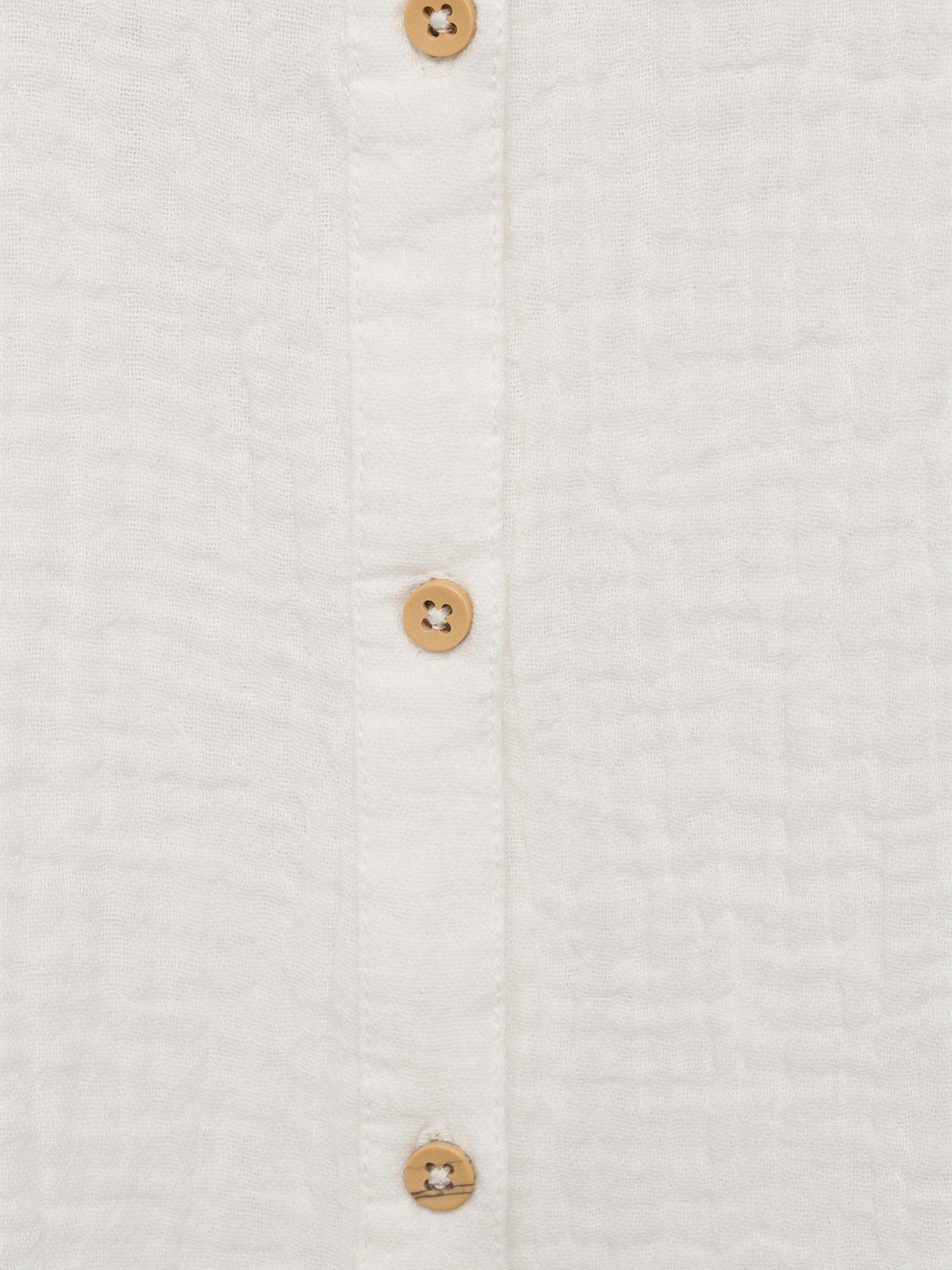 Product image 6 of 6, which shows Mango Kids' Isabella Cotton Long Sleeved Blouse, White, 12-18 months
