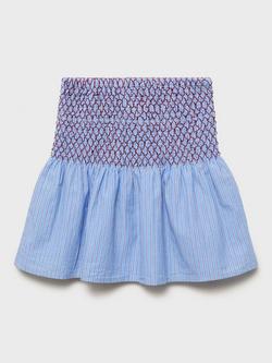 Mango Kids' Alicia Cotton Blend Flared Mini Skirt, Medium Blue, Medium Blue