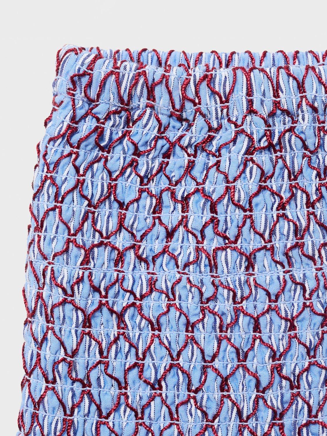 Product image 4 of 4, which shows Mango Kids' Alicia Cotton Blend Flared Mini Skirt, Medium Blue, 11-12 years