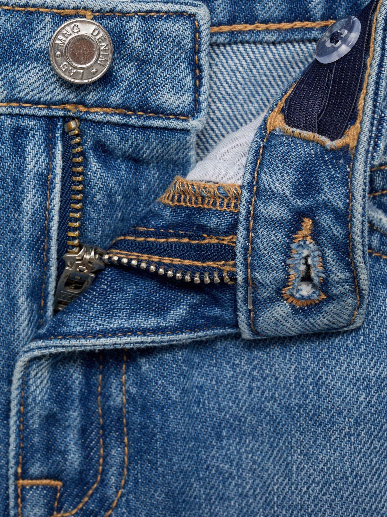 Product image 7 of 7, which shows Mango Kids' Stella Denim A-Line Mini Skirt, Mid Blue, 9 years