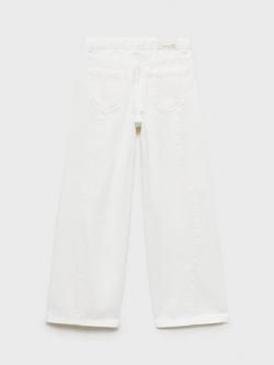 Mango Kids' Dakota Denim Wide Leg Jeans, White - view 2, White