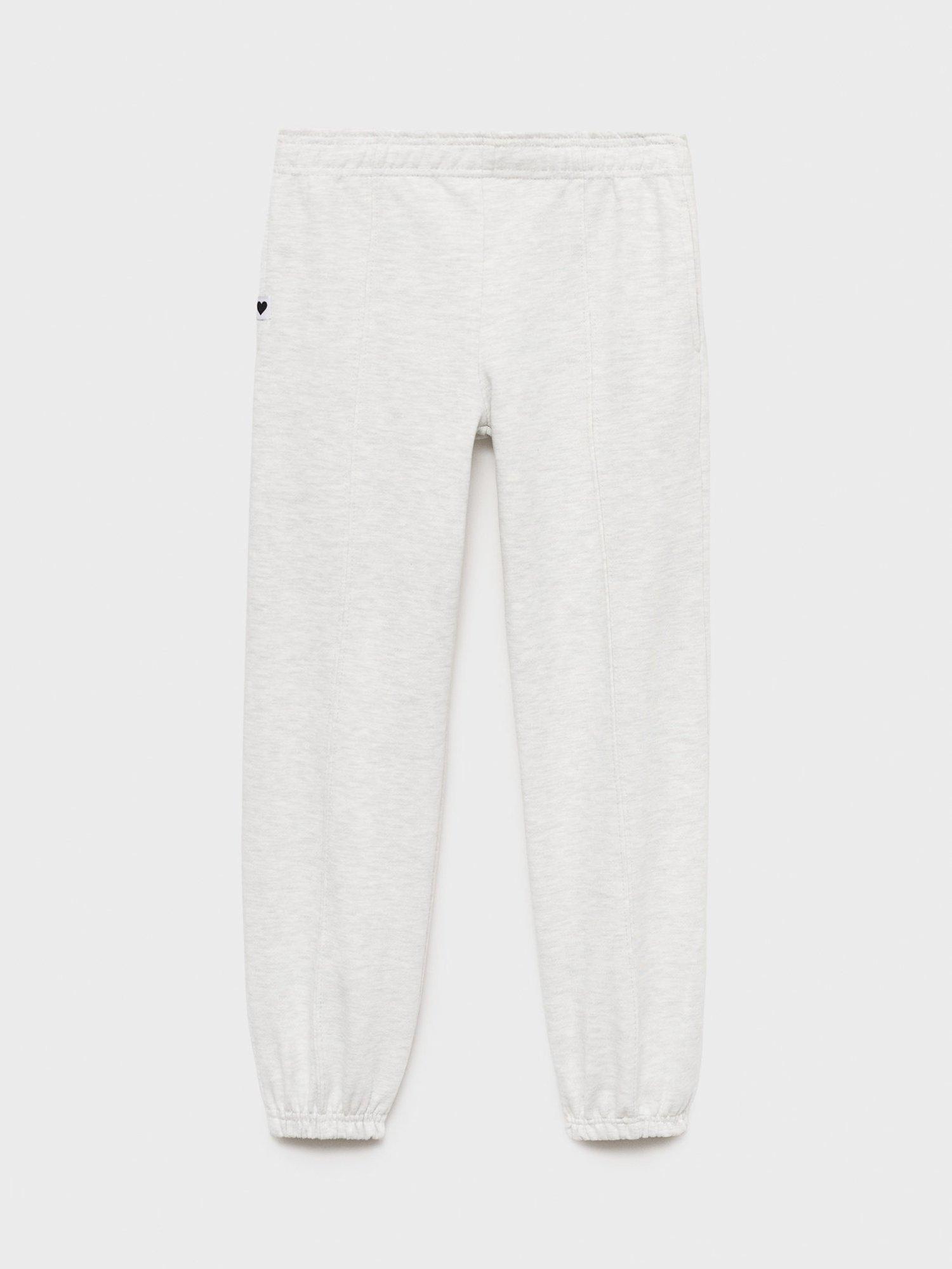 Product image 2 of 5, which shows Mango Kids' Cotton Blend Joggers, Pastel Grey, 10 years