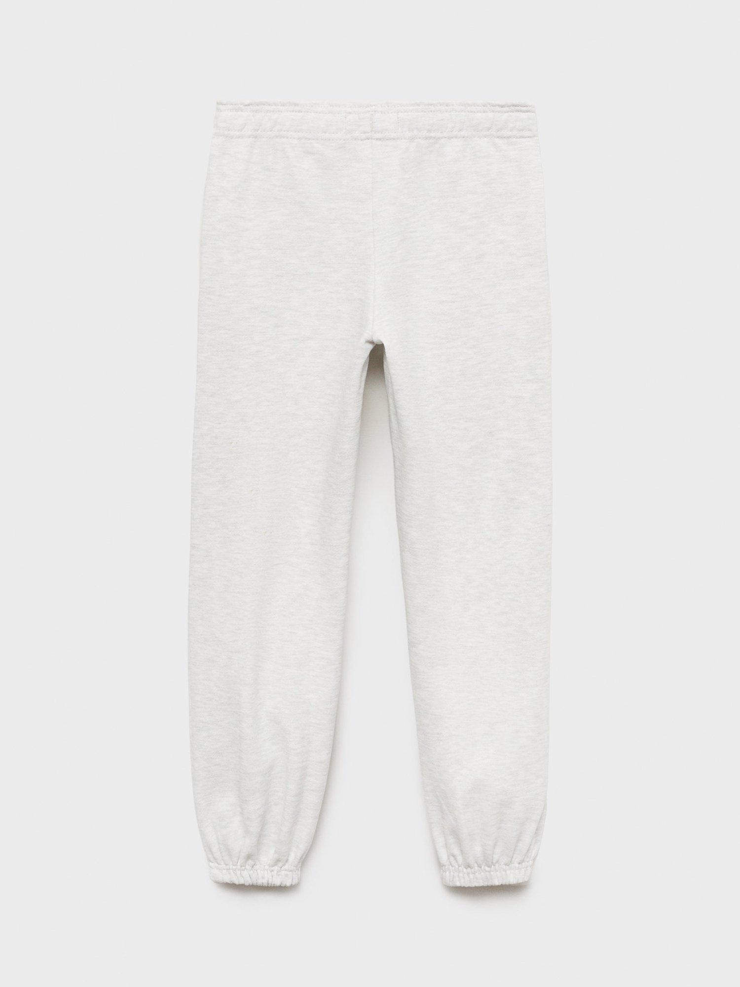 Product image 3 of 5, which shows Mango Kids' Cotton Blend Joggers, Pastel Grey, 10 years