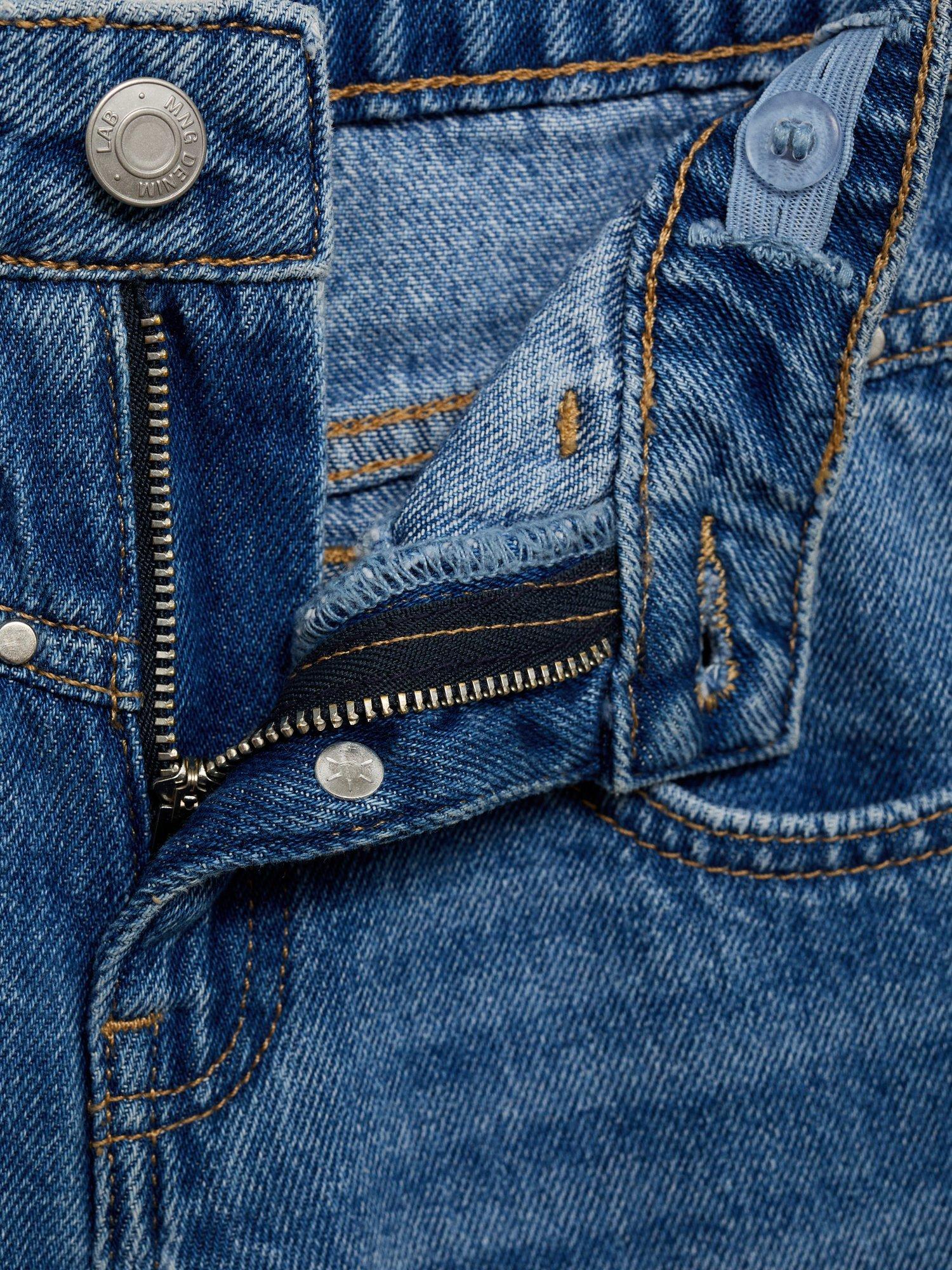 Product image 6 of 6, which shows Mango Kids' Studded Denim Jeans, Open Blue, 10 years