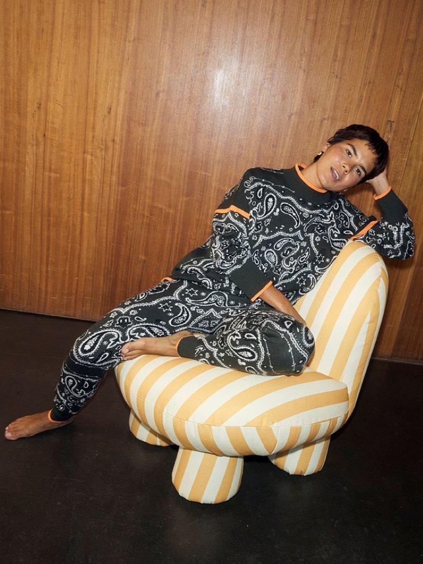 Product image 4 of 5, which shows Never Fully Dressed Bandana Joggers, Khaki, XS