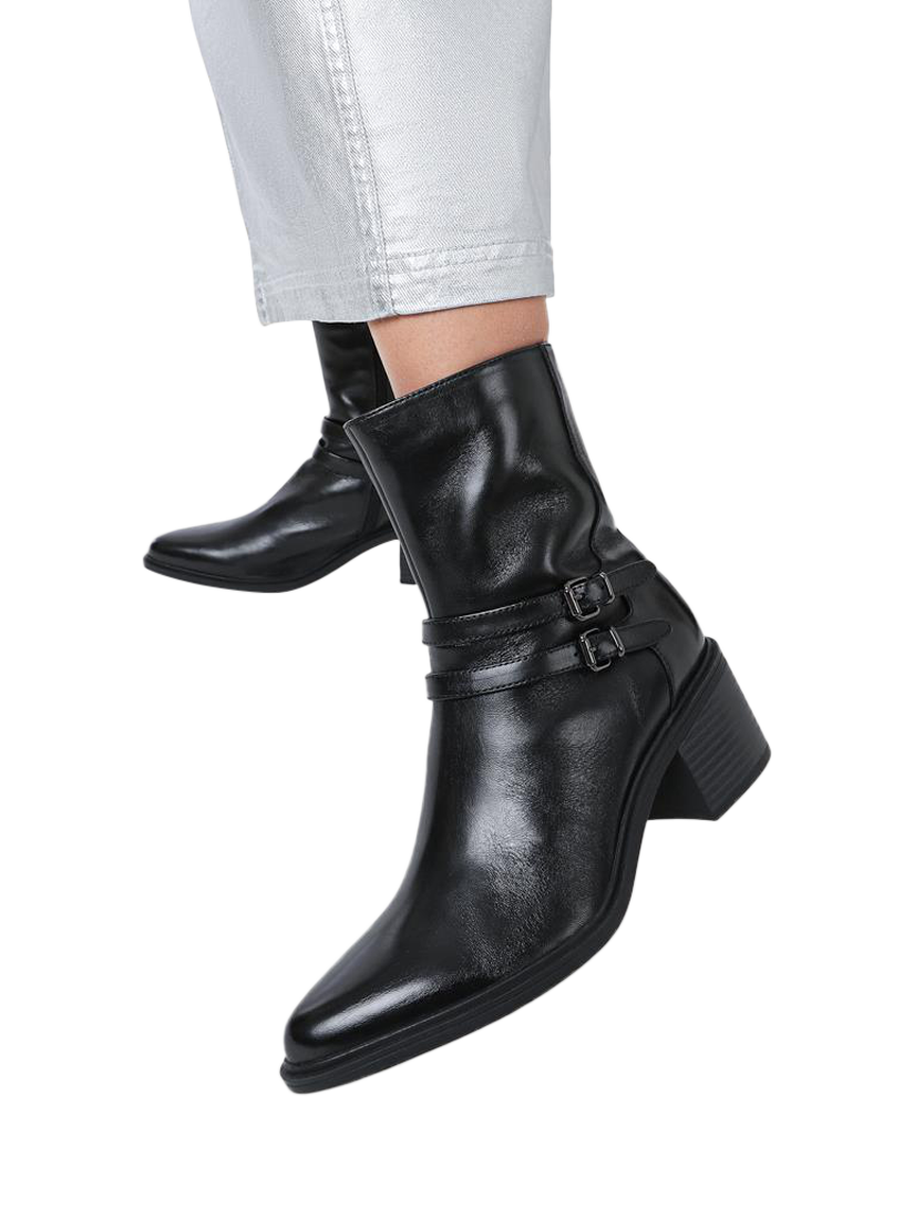 Product image 2 of 6, which shows Jones Bootmaker Kaira Leather Ankle Boots, Black, 4