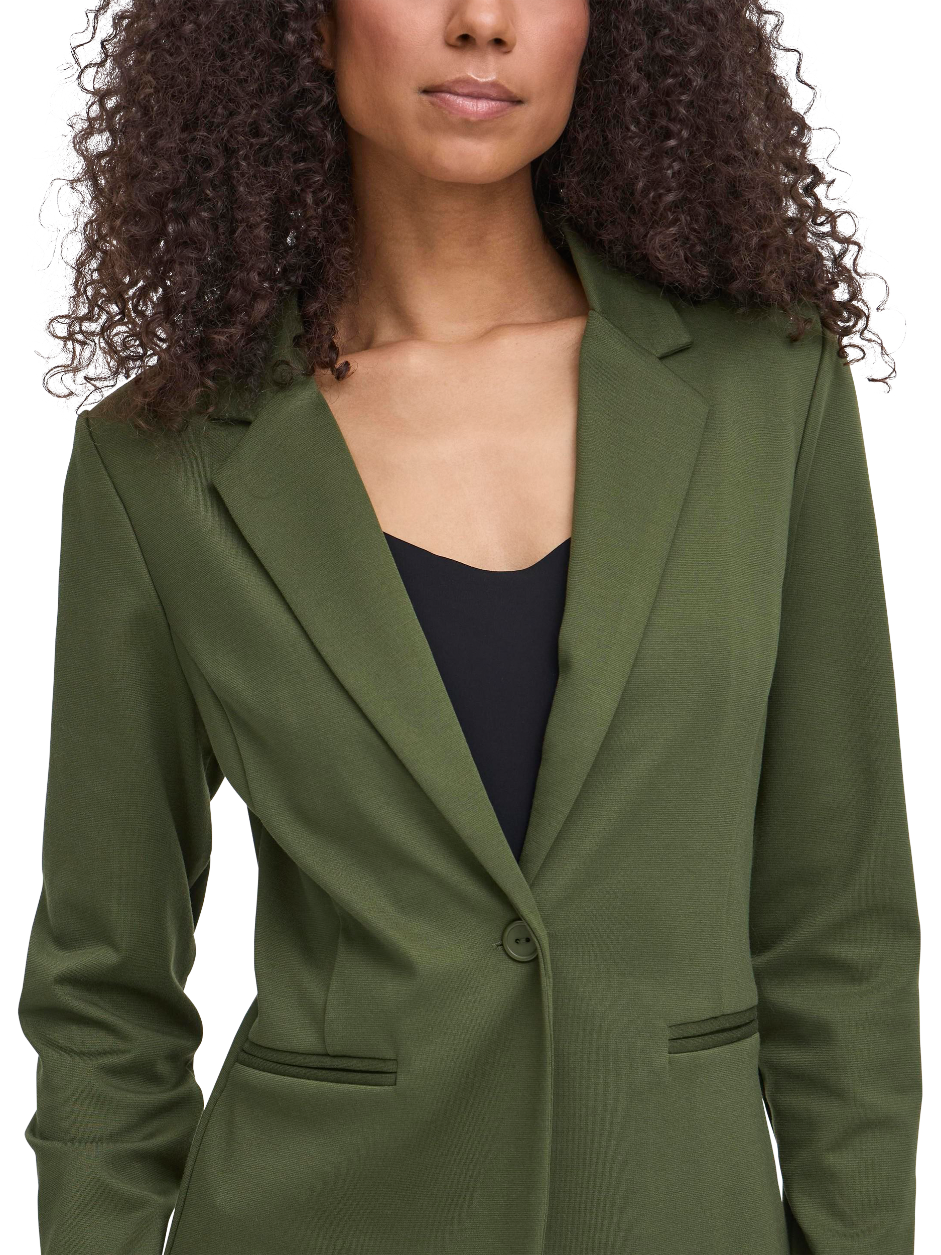 Product image 4 of 7, which shows ICHI Kate Slim Fit Blazer, Rifle Green, XS