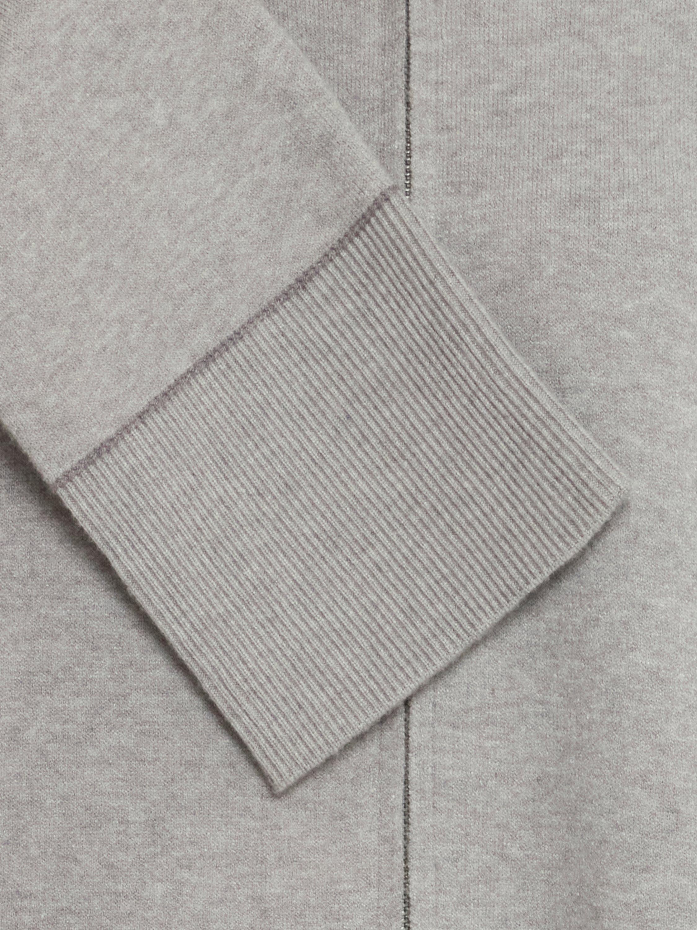 Product image 7 of 7, which shows ICHI Ballia High Neck Cardigan, Grey Melange, M