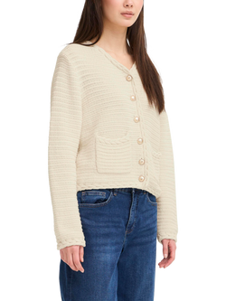 ICHI Barisa Textured Stitch Cardigan, Birch, Birch