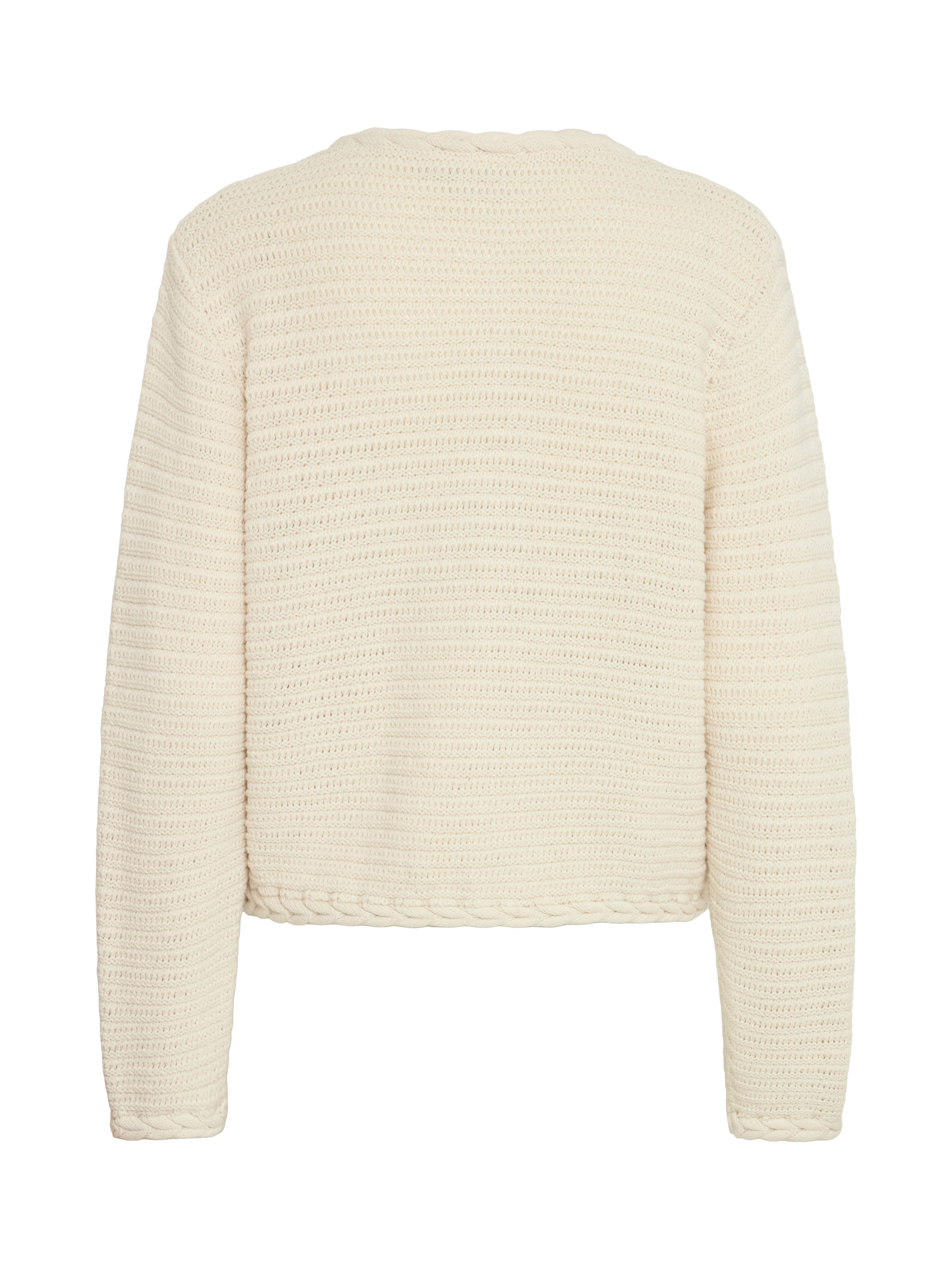 Product image 6 of 7, which shows ICHI Barisa Textured Stitch Cardigan, Birch, XS