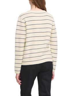 ICHI Besila Stripe Cardigan, Almond Milk - view 2, Almond Milk