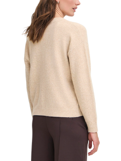 ICHI Dasila Tie Front V-Neck Cardigan - view 2, Oatmeal Melange