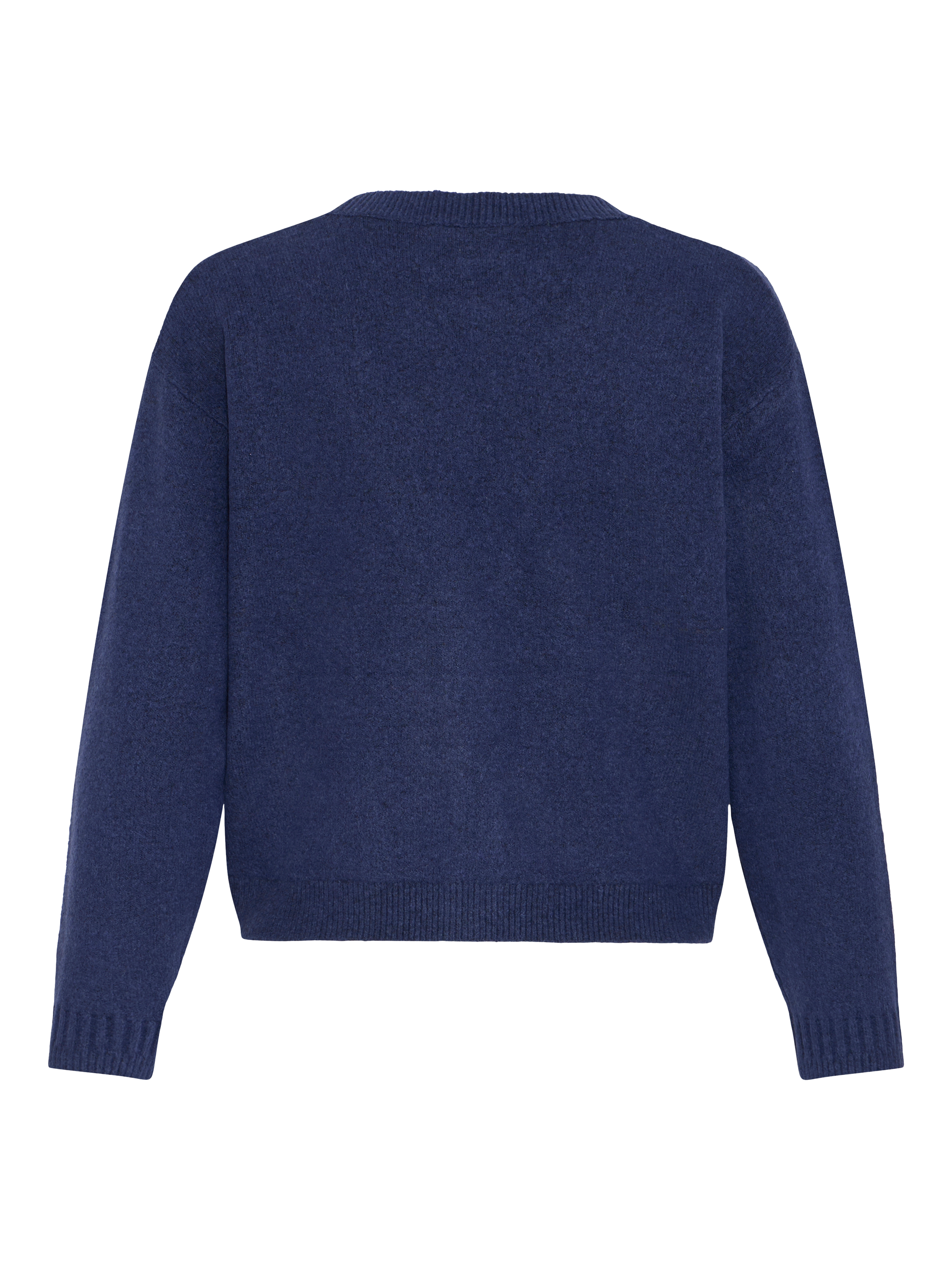 Product image 6 of 7, which shows ICHI Dasila Tie Front V-Neck Cardigan, Patriot Blue, XS