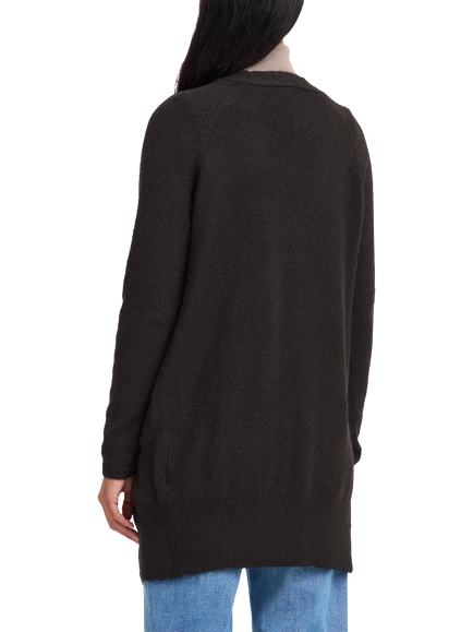 ICHI Kamara Open Neck Cardigan, Black - view 2, Black