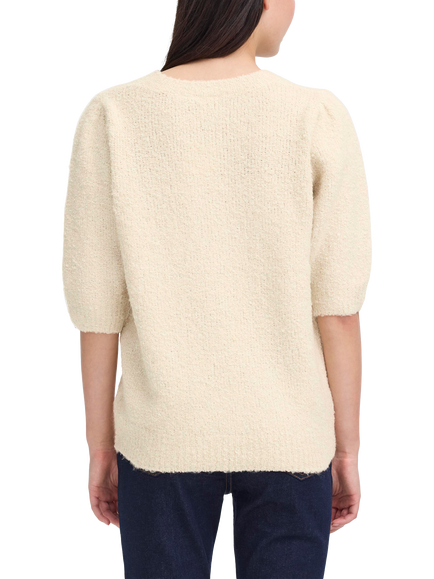 ICHI Loucle Three Quarter Sleeve Cardigan - view 2, Birch