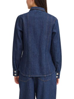 ICHI Berisel Long Sleeve Denim Jacket, Authentic Blue - view 2, Authentic Blue