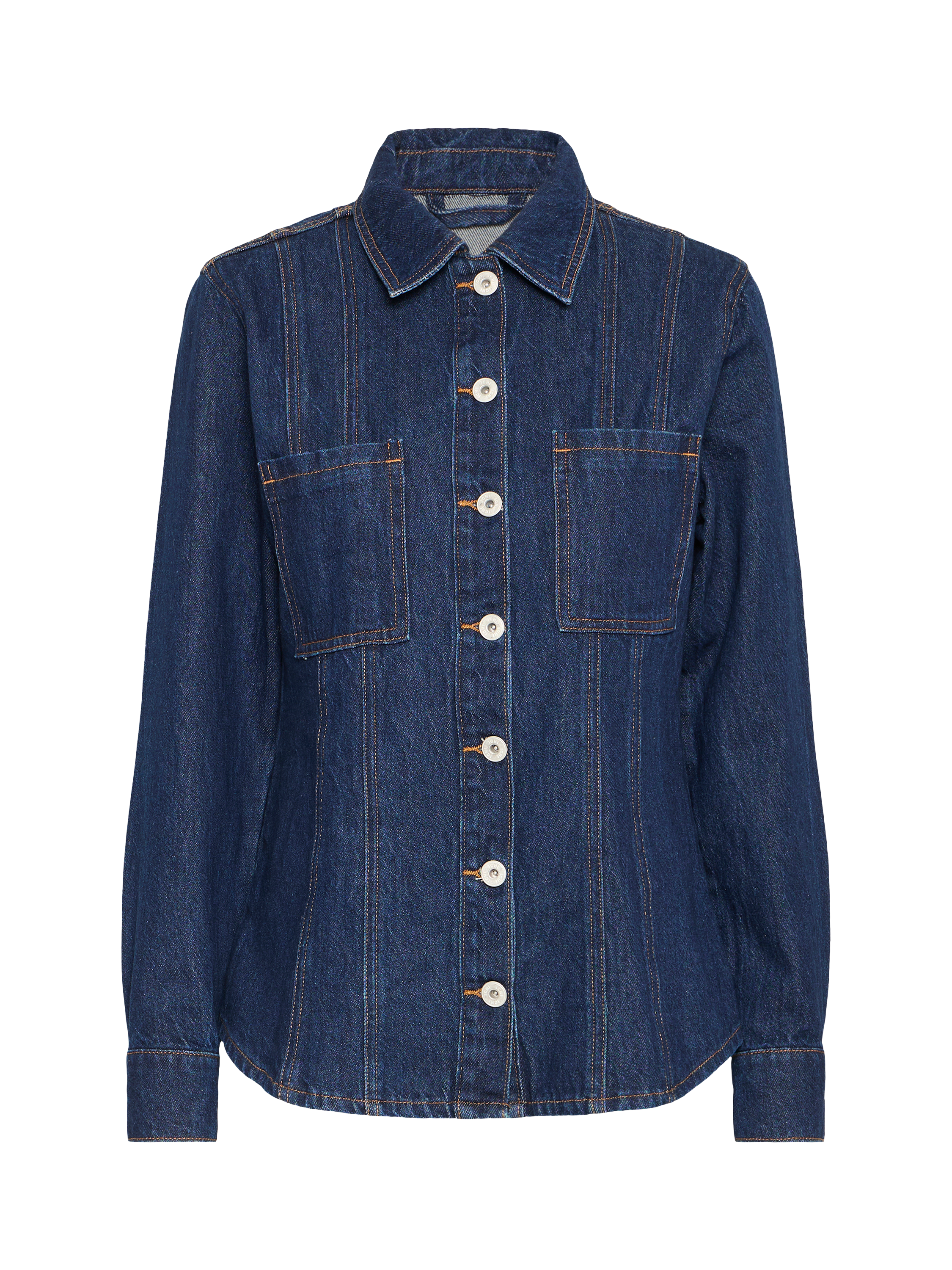 Product image 5 of 7, which shows ICHI Berisel Long Sleeve Denim Jacket, Authentic Blue, 8