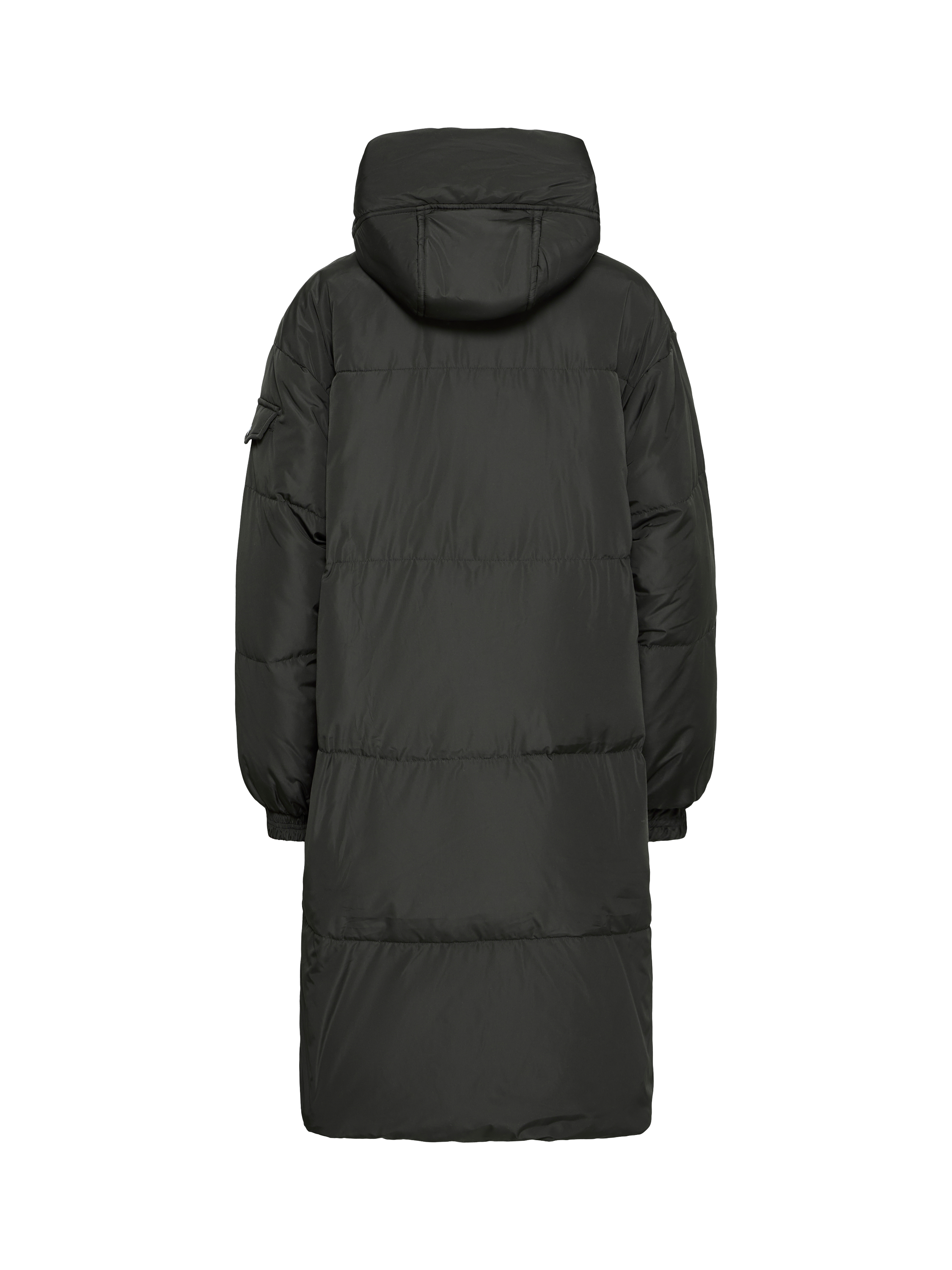 Product image 6 of 7, which shows ICHI Bunala Longline Hooded Puffer Jacket, Black, XS