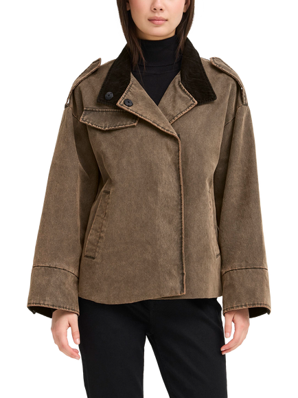 ICHI Fazola Padded Jacket, Washed Brown, Washed Brown