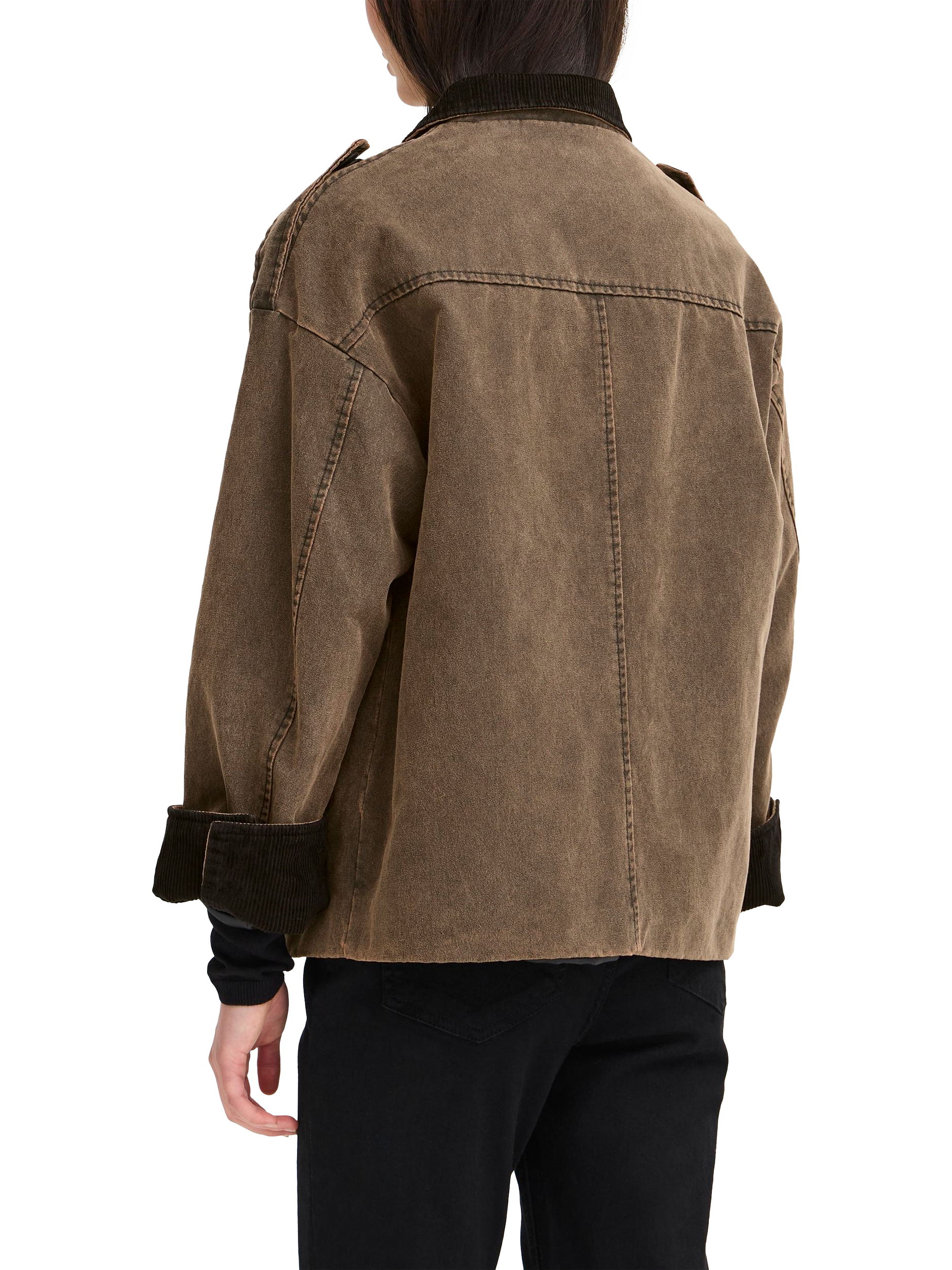 Product image 2 of 7, which shows ICHI Fazola Padded Jacket, Washed Brown, 10