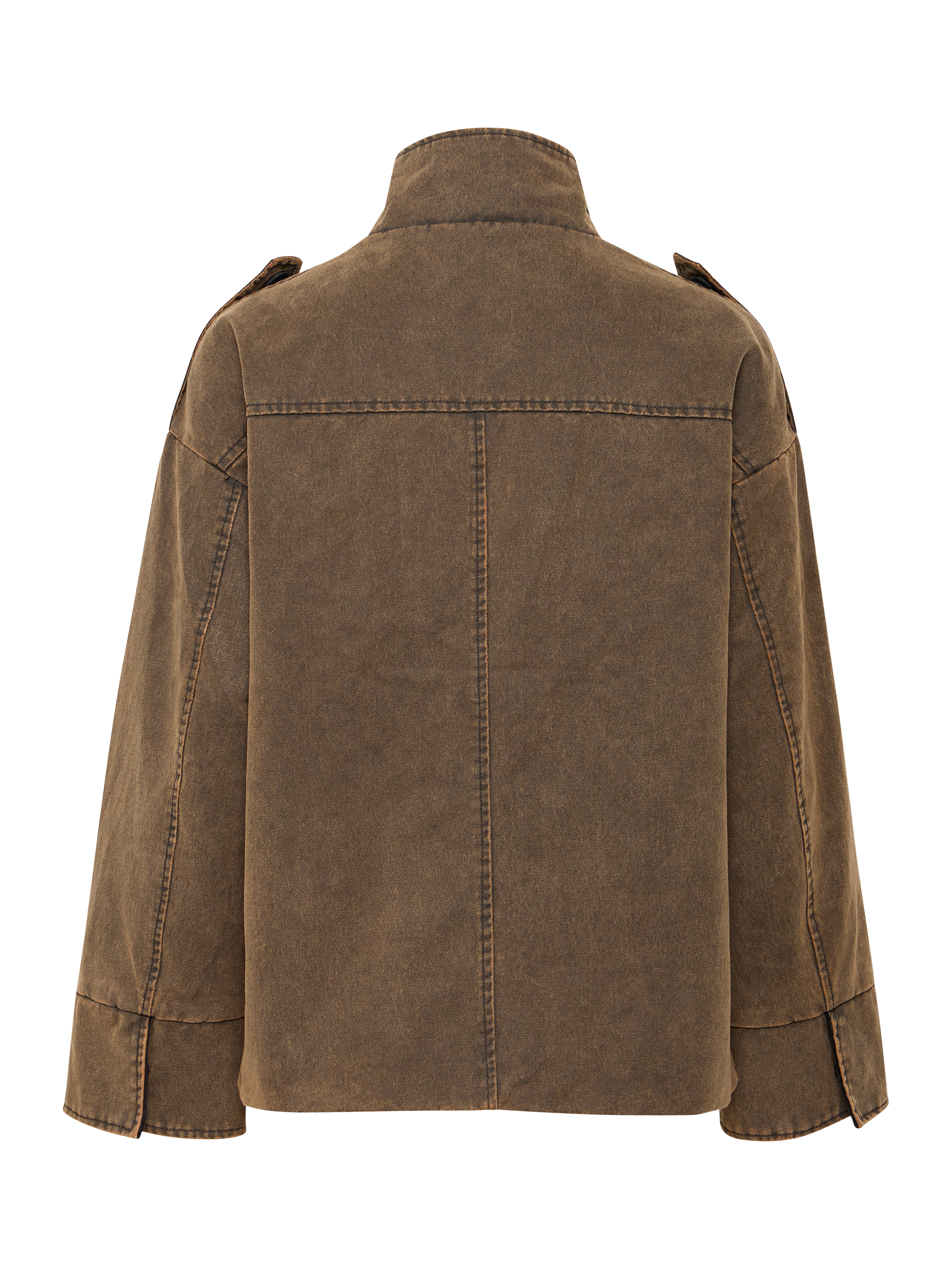 Product image 6 of 7, which shows ICHI Fazola Padded Jacket, Washed Brown, 10