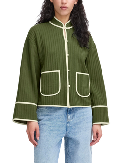 ICHI Kate Quilted Long Sleeve Jacket, Rifle Green