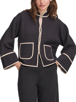 ICHI Kate Quilted Long Sleeve Jacket, Black