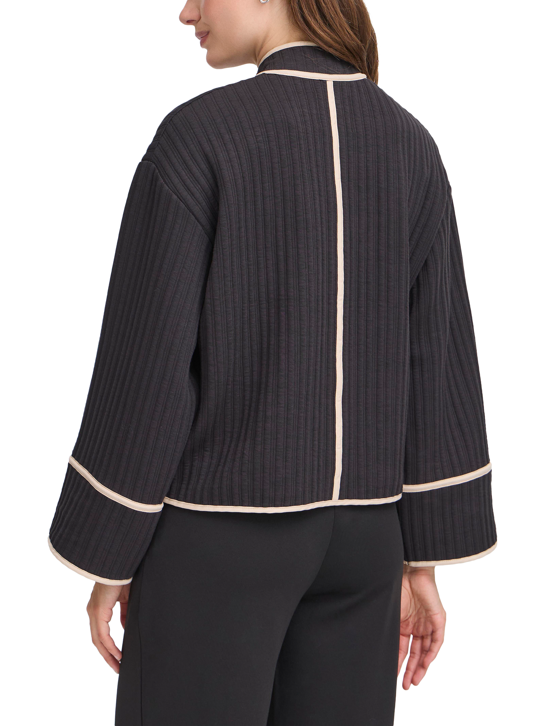 Product image 2 of 7, which shows ICHI Kate Quilted Long Sleeve Jacket, Black, XS