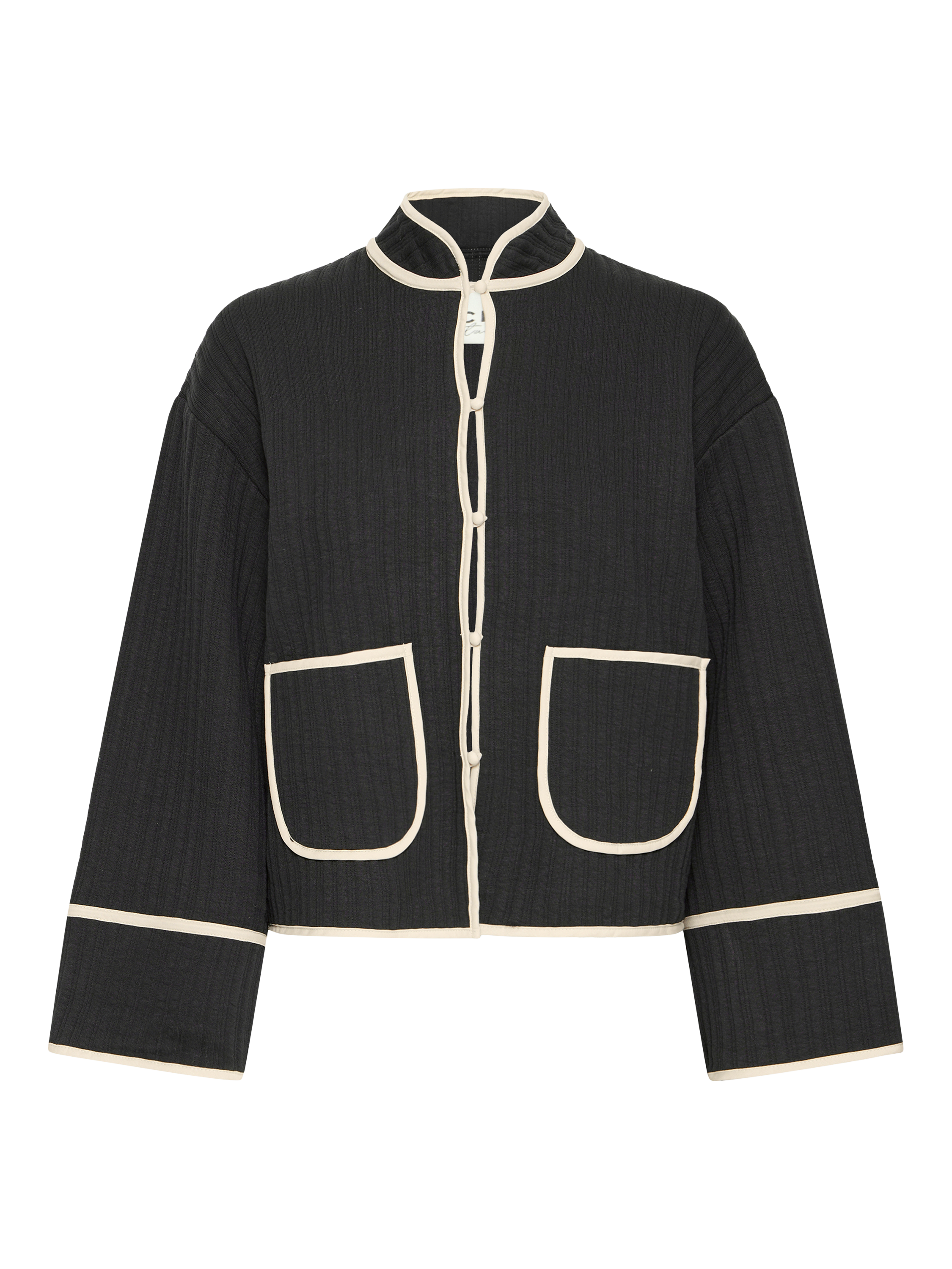 Product image 5 of 7, which shows ICHI Kate Quilted Long Sleeve Jacket, Black, XS