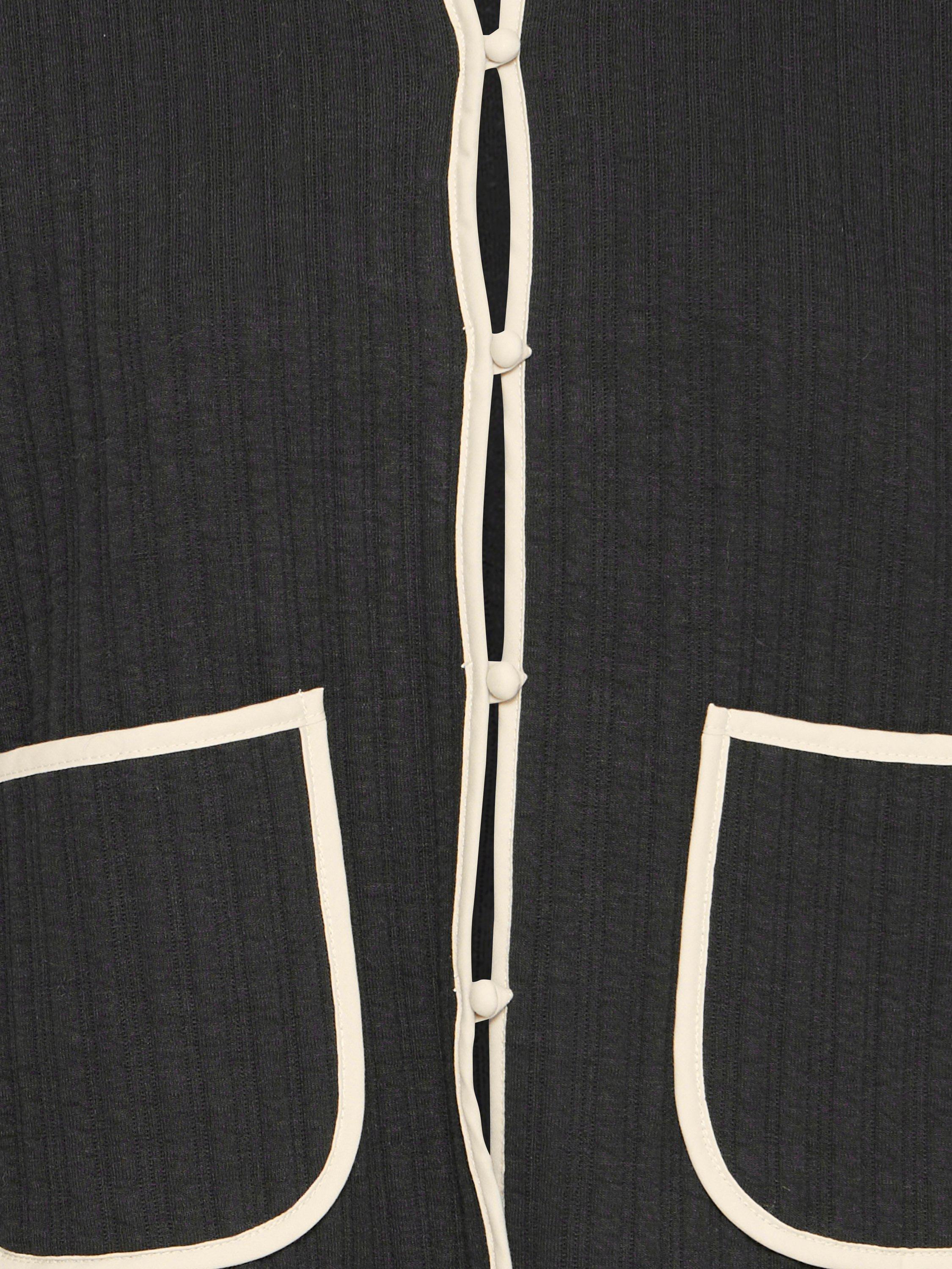 Product image 7 of 7, which shows ICHI Kate Quilted Long Sleeve Jacket, Black, XS