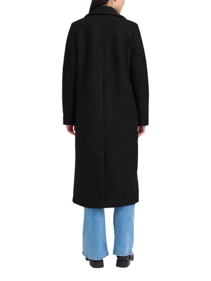ICHI Stipa Longline Wool Blend Coat - view 2, Black