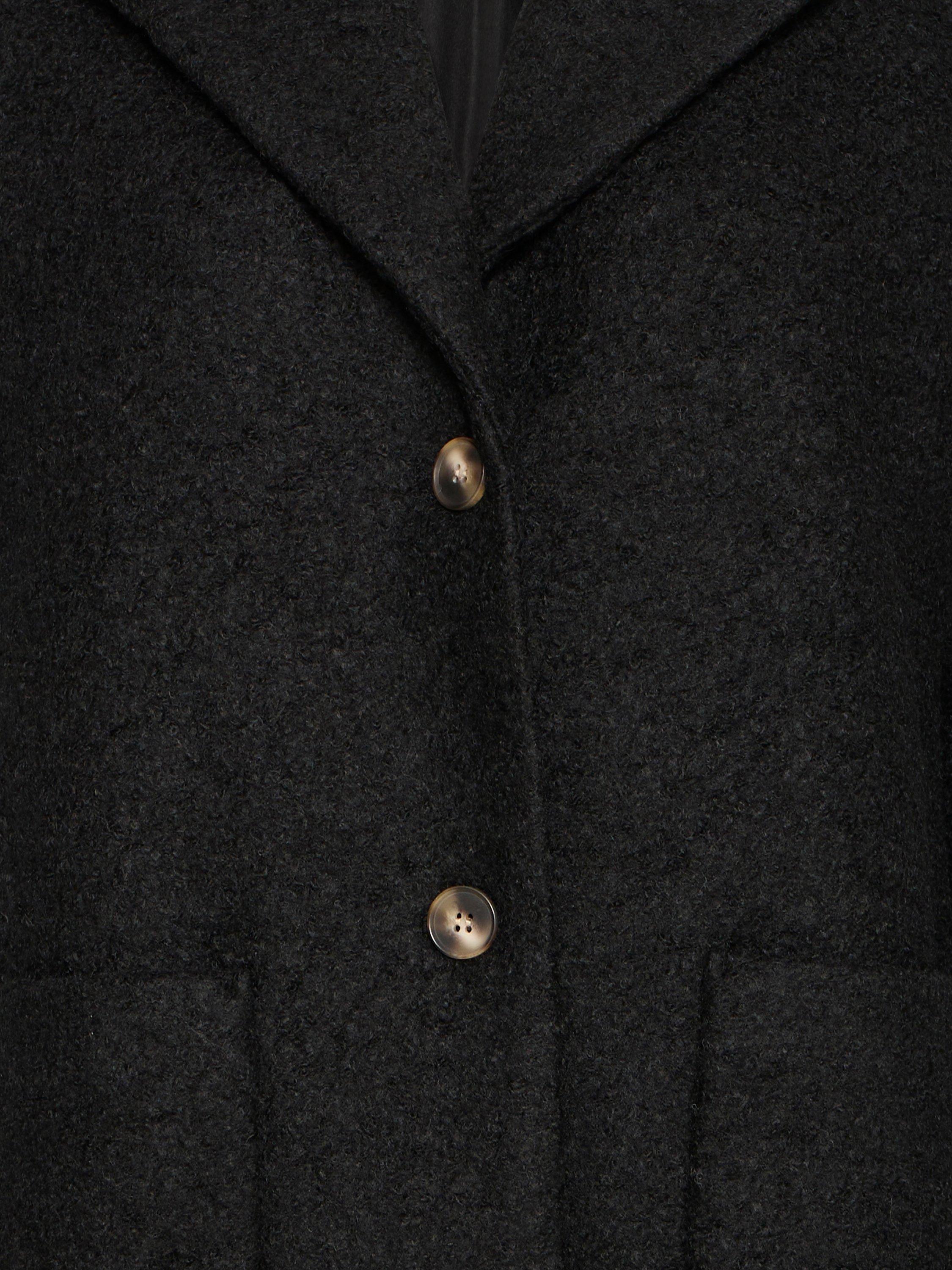 Product image 5 of 5, which shows ICHI Stipa Longline Wool Blend Coat, Black, 8