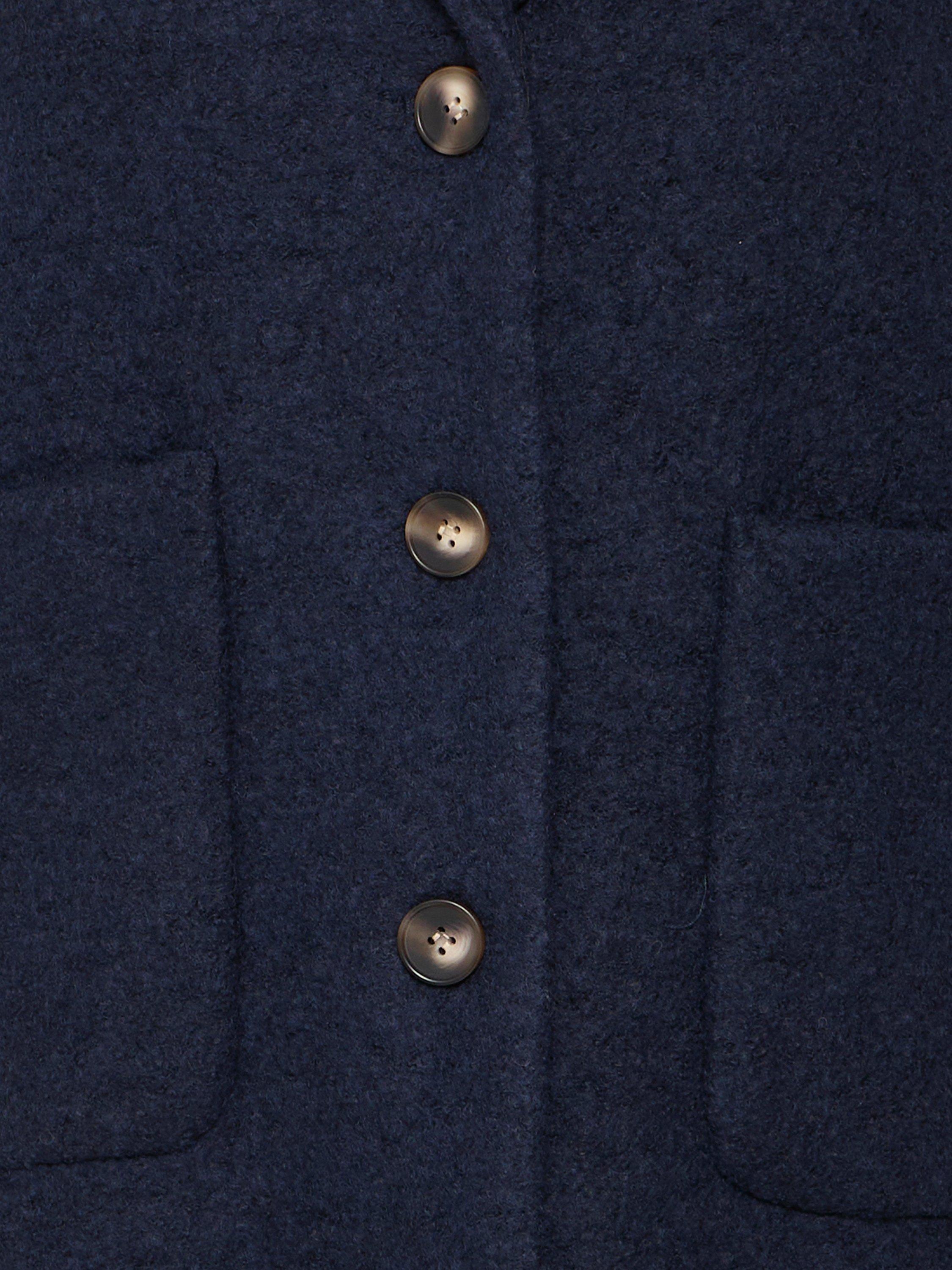 Product image 4 of 4, which shows ICHI Stipa Longline Wool Blend Coat, Dark Navy, 8