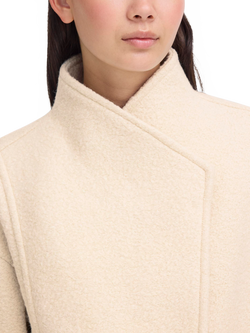 ICHI Stipa Wrap Neck Wool Blend Jacket, Almond Milk - view 2, Almond Milk
