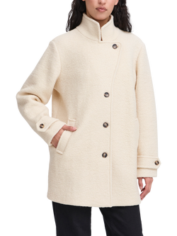 ICHI Stipa Textured Wool Blend Jacket, Almond Milk, Almond Milk