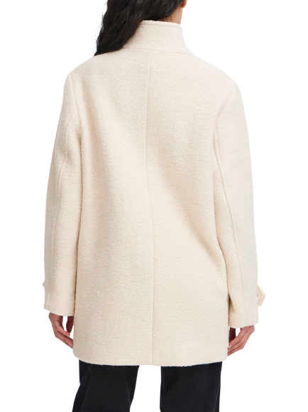 ICHI Stipa Textured Wool Blend Jacket, Almond Milk - view 2, Almond Milk