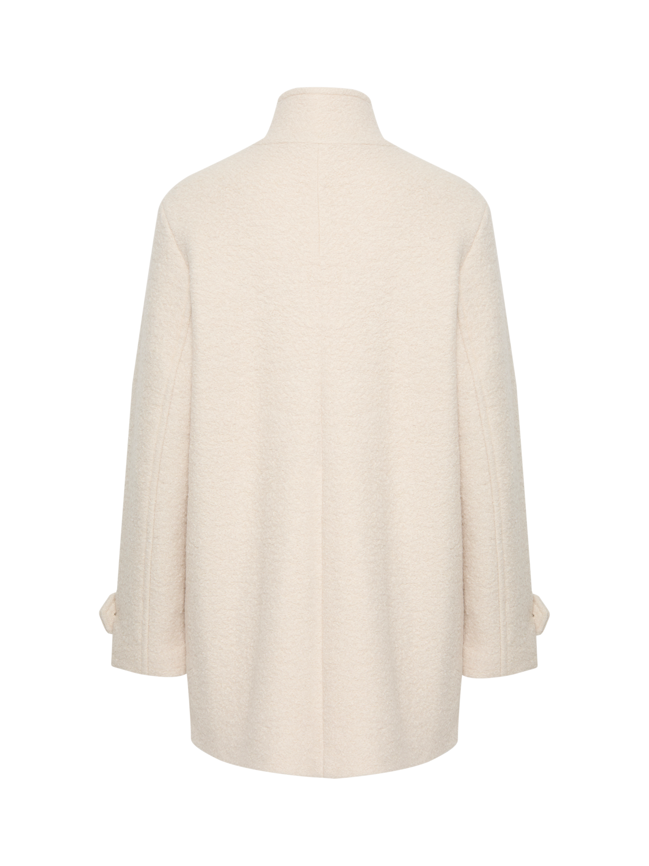 Product image 6 of 7, which shows ICHI Stipa Textured Wool Blend Jacket, Almond Milk, 8