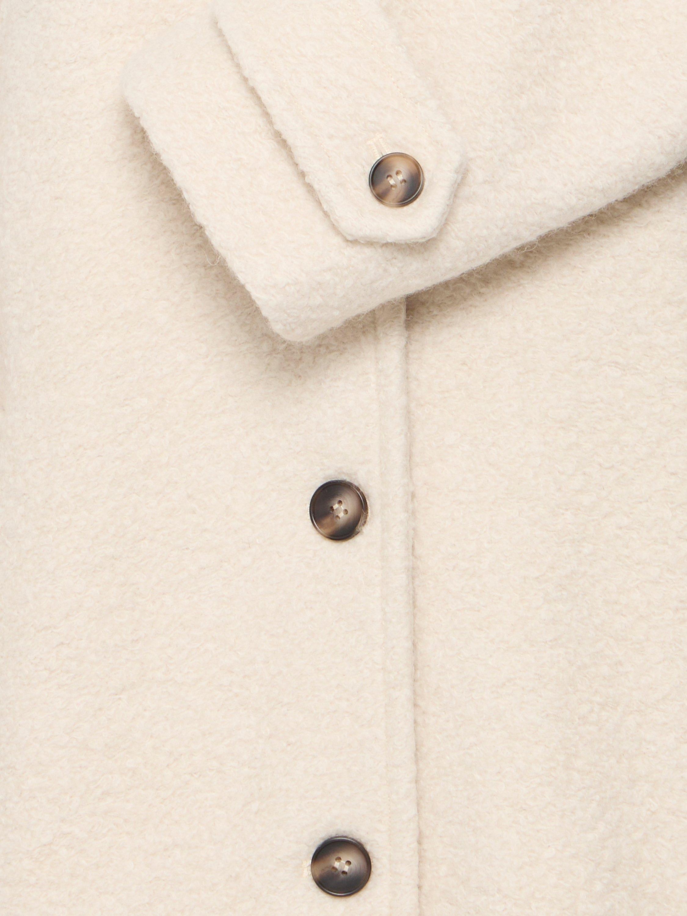 Product image 7 of 7, which shows ICHI Stipa Textured Wool Blend Jacket, Almond Milk, 8