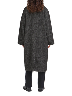 ICHI Emmalu Herringbone Coat, Black - view 2, Black