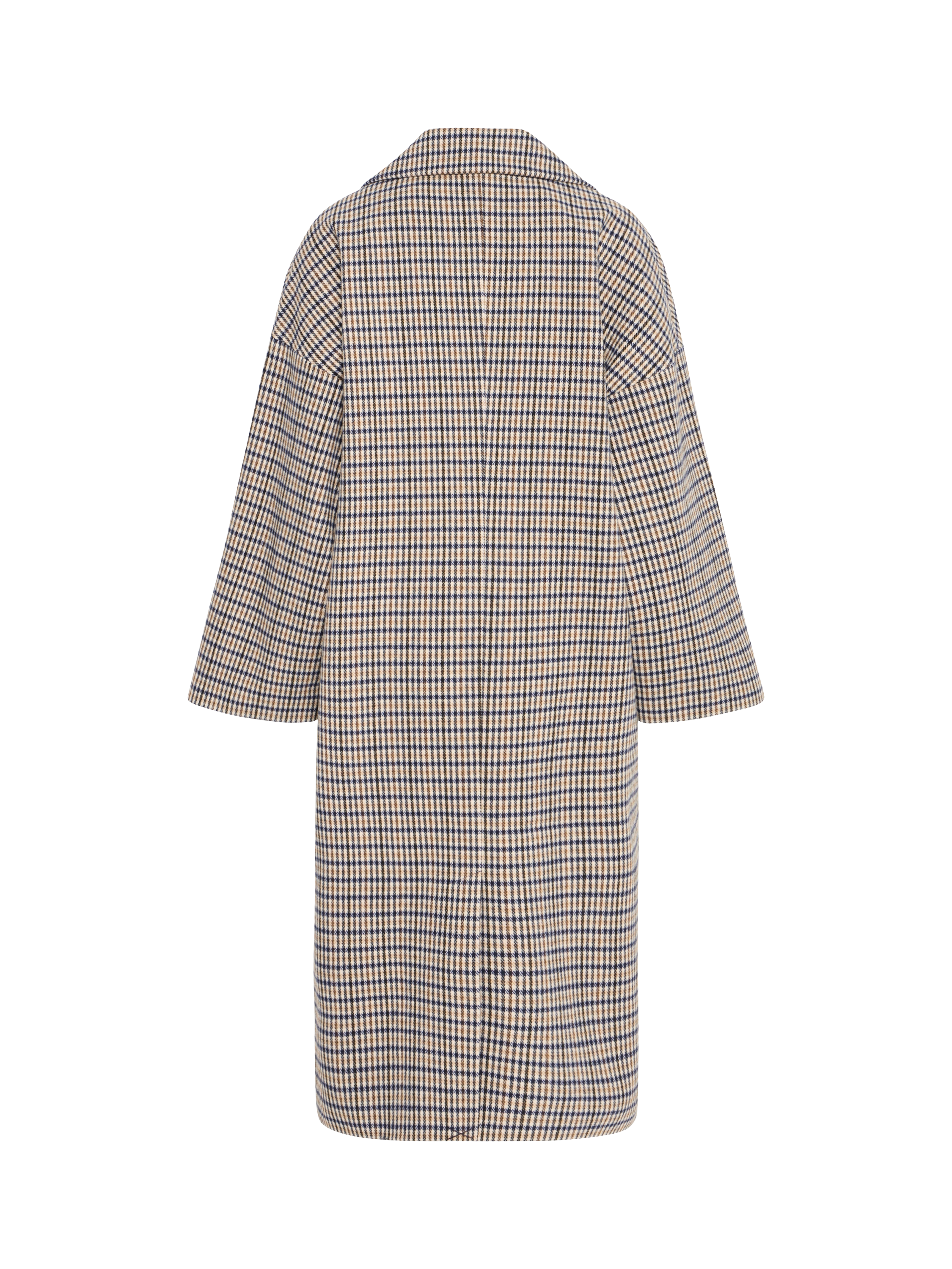 Product image 6 of 7, which shows ICHI Emmalu Check Kimono Sleeve Coat, Dark Navy/Multi, 8